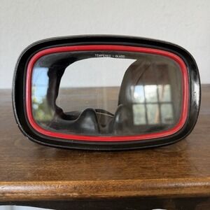 Vintage 1970s AMF Voit Wide Vision Scuba Diving Mask Red Black Italy